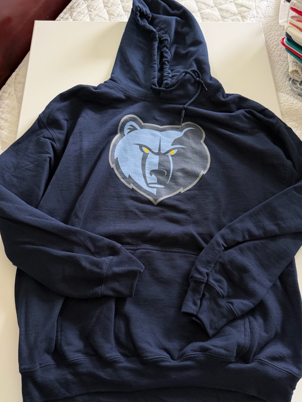 NBA Men's Navy Hoodie with Memphis grizzlies Logo